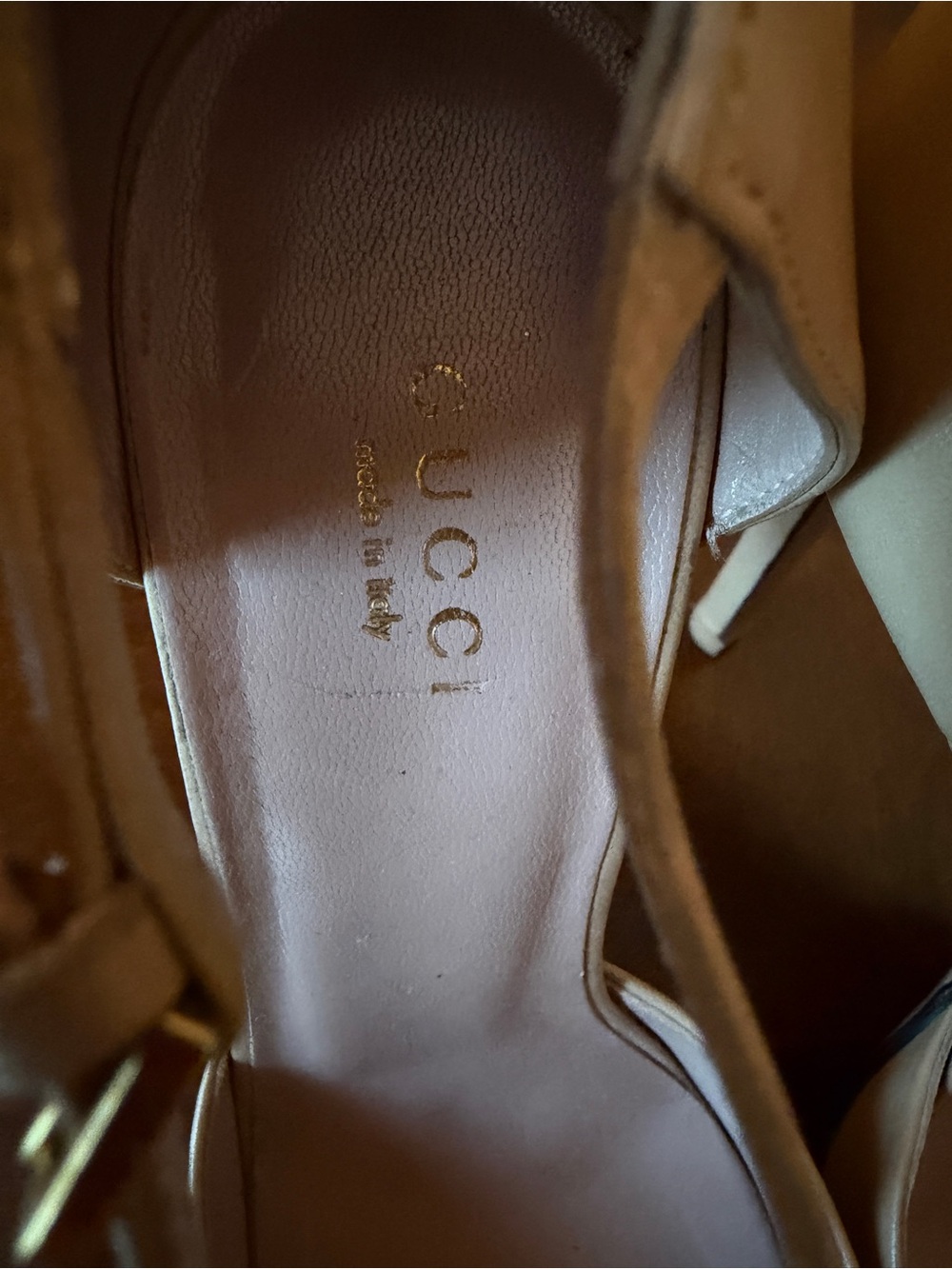 Gucci Pink T-Strap Pointed Toe Studded Pumps - Picture 2 of 7